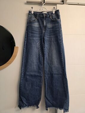 High-Rise Wide-Leg Women's Jeans in Dark Blue Wash